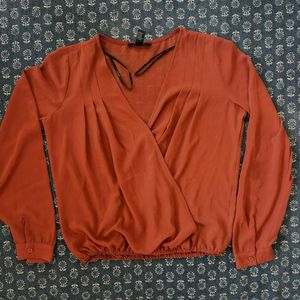 Rust Colored Long Sleeve Top