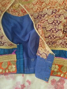 Elegant Blue &amp; Orange Lehenga