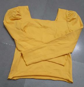 Yellow Puff Sleeve Top