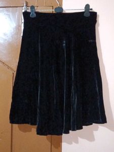Cute Black Velvet Mini Skirt