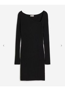 Black Ribbed Mini Dress