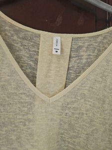 Beige V-Neck Top