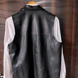 ubisex leather sleeveless Black Vest