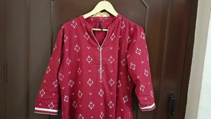 Red And White Kurti