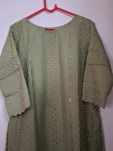 Sea Green And Brick Red Kurtas
