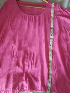 Pink Dolman Sleeve Over Size Top