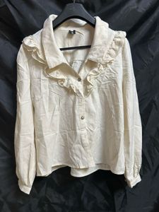 Ruffled Button-Down Shirt