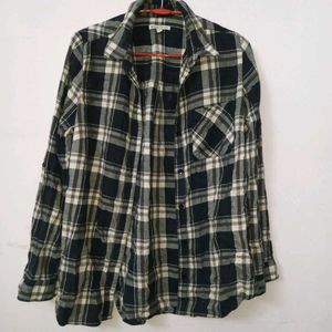 Black Chek Shirt Wimens