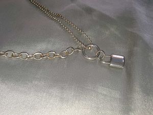URBANIC silver lock necklace chain y2k grunge