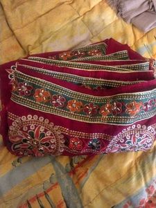 Maroon Embroidered Saree