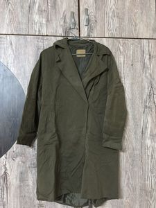 Elegant Olive Green Trench Coat