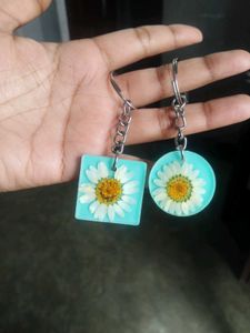Floral Resin Keychain