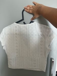 White Eyelet Crop Top