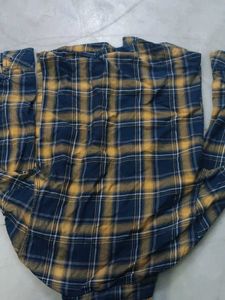 Blue &amp; Yellow Plaid Flannel Shirt