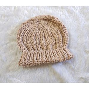 Netural Tones Knitted look crochet 🧶 Beanie