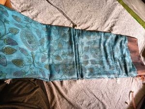 Teal Floral Saree