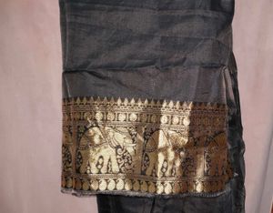 Beautiful Grey Blouse Piece For Occasions