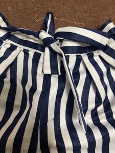Blue And White Striped Shorts