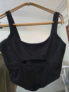 Cut Out Black Corset Top