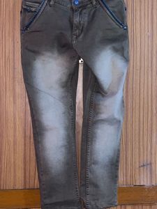 Comfortable & Versatile Brown Washed Jeans -32Size