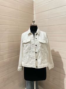 M&amp;S White Denim Jacket