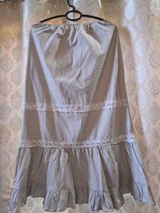 Tiered Lace Trim Skirt