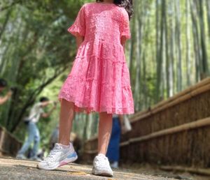 Girls Pink Tiered Dress