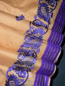 Elegant Mustard &amp; Purple Saree