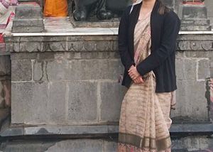 Designer Light Green and Cream Silk Saree