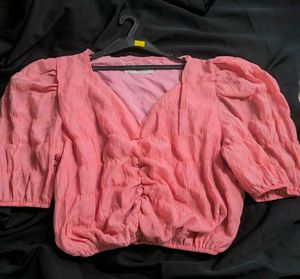 Pink Puff Sleeve Top
