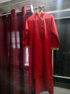 Red Asymmetrical Kurti
