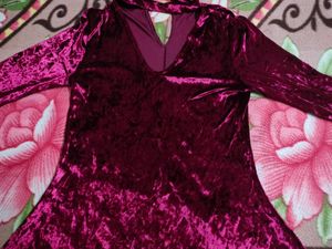 Velvet Maroon Party Dress