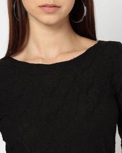 Black Sheer Long Sleeve Top