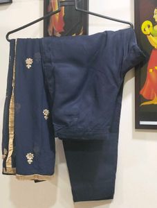 Navy Blue Embroidered Salwar Kameez