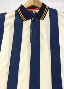 Navy Blue &amp; White Striped Kids’ Polo T-Shirt 9-10
