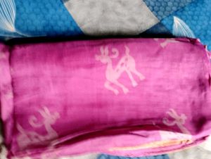 🩷✨Elegant Pink Silk Saree with Elephant Motifs