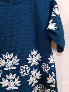 Embroidered Blue Top