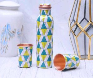 Geometric Copper Bottle & Cup Set