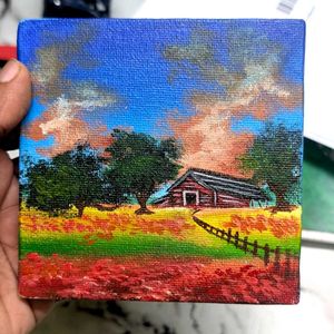 Mini Cabin landscape Art painting