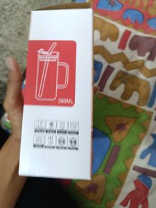 Shine Max Glass Mug with Lid &amp; Straw