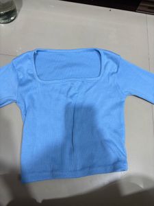 Y2K Square Neck Full Hands Crop Top