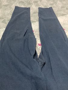 Blue Waffle Knit Pants