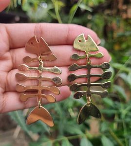 Fishbone Dangle Earrings