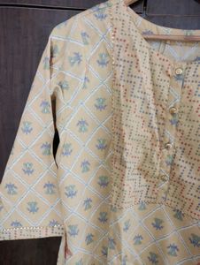 3/4th Sleeves Kurta Palazzo Set For Women, 44inch