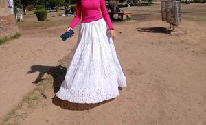 White Heavy Chickenkari Skirt