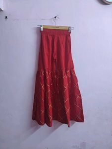 Red Festive Ethnic Plazzo