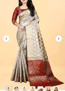 Silver Banarasi Saree