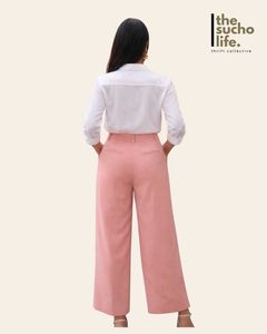 Elegant Pink Wide-Leg Trousers Women
