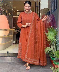 Elegant Rust Kurta Set