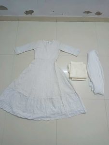 Anarkali White Gown